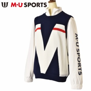 50％OFFセール！MUスポーツ M・U SPORTS ゴルフ 2023秋冬新作 レディース ニットベスト 服 ゴルフウェア