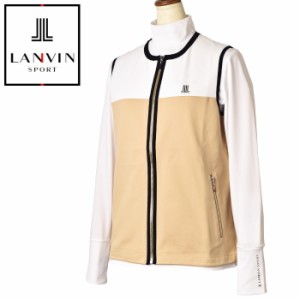 ランバン スポール ゴルフ LANVIN SPORT 2024春夏新作 レディース 異素材使いベスト 服 ゴルフウェア