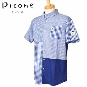 ピッコーネ クラブ PICONE CLUB ゴルフ 2024春夏新作 メンズ 半袖ボタンダウンシャツ 服 ゴルフウェア