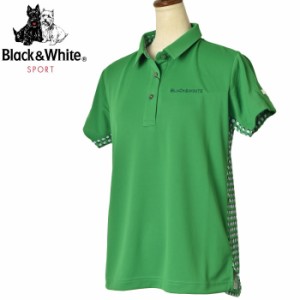 ブラック＆ホワイト Black&White ゴルフ 2024春夏新作 レディース 半袖ポロシャツ 服 ゴルフウェア