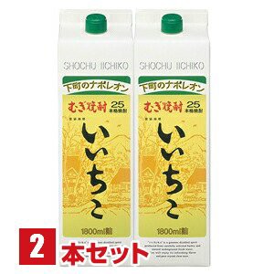 いいちこ 焼酎 25度 1.8L 1800ml パック 2本 セット 麦焼酎 三和酒類