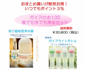 浄水器 蛇口直結型浄水器＆携帯用 ガイアライトボトル セット ガイアの水135 送料無料 