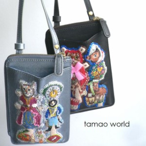 tamao world タマオワールド スマホ ショルダーバッグ 財布 ペーパードール 赤ずきん シンデレラ 3313 3314 猫 ネコ ねこ