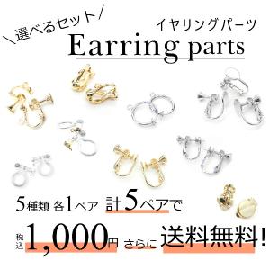 New【5ペア】イヤリングパーツセット 選べるセット スターターセット お試しセット イヤリング金具 送料無料 ハンドメイド