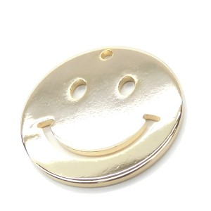 【2個】 Gold Smile 15mm 人気のスマイルニコちゃんパーツ 見るだけでにこちゃん笑顔になれるhappyモチーフ