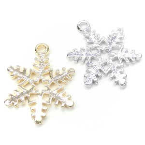 【2個】star snowflake 雪の結晶チャーム snow crystal 冬にピッタリ小ぶりモチーフ メタルパーツ