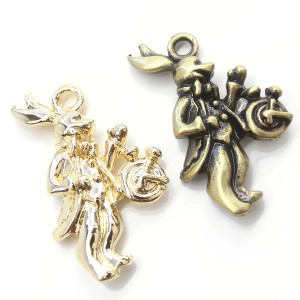 New【2個】アリスシリーズ うさぎ ラビットチャーム white rabbit ホワイトラビット K16GP 金属パーツ