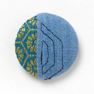 畳べりのブローチ 006　のちほど　Brooch made by tatamiberi