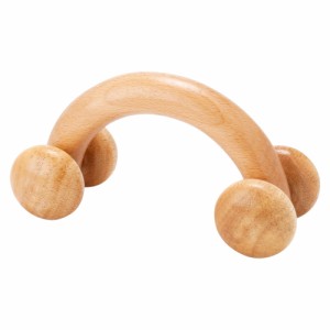 腰や肩に　木製４輪マッサージ器　Wooden Massager