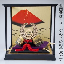 高岡鋳物　Takaoka-imono　ケース付き戦国武将兜　徳川家康公 Tokugawa Ieyasu　コンパクトながら格調高いケース付き金属製兜飾り