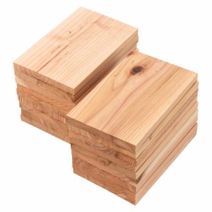 ウッドプランク　無塗装杉板　18枚入り（1箱）　21×13×1.5cm　キャンプ・バーベキュー用　アウトドア調理　節あり木材　スギ　燻製　野