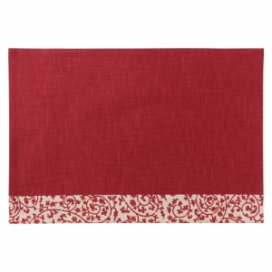 百道発信　祝唐草ランチョンマット　赤 (IKI-1371)　リバーシブル　福岡県の布製品　Fabric place mat