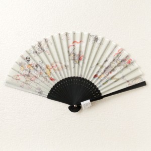 妖怪づくし　扇子　百鬼夜行グリーン　Youkai pattern fan