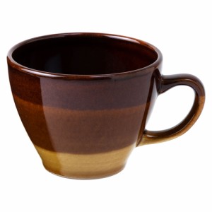 マロンマグ・茶 (K4728)　スプーンの入りやすい口元の開いたカップ　瀬戸焼　愛知県の工芸品　Mug, Aichi craft