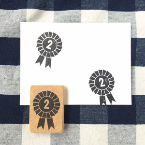 ロゼットはんこ「2」　ステーショナリーを彩る消しゴムはんこ　ただのやまもと　Rosette hanko stamp