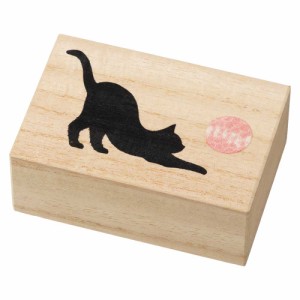 猫のアクセサリーケース (074)　小物入れ・へその緒入れ　黒ねこシルエット　桐製　和布　古布　箱長の桐工芸品　日本製　東京浅草の木製