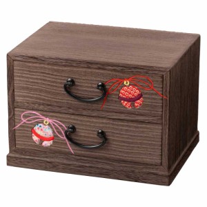 桐の収納家具　輝き二つ引き出し　鈴002　箱長の桐工芸品　Storage furniture of Paulownia, Drawer chest, Hakocho