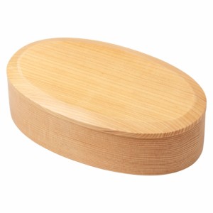 お手頃価格の木製くり抜き弁当箱　オーバル (MB)　Wooden lunch box
