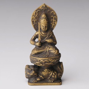 仏像・八体仏　高岡鋳物　文殊菩薩 7cm (BZ-013) 卯年生まれのお守本尊　インテリア鋳造仏　Casting Buddha statue Takaoka imono Monju 