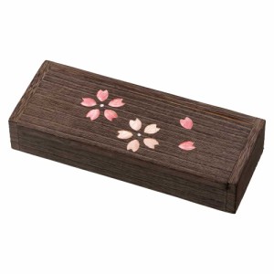 桐の収納箱　アクセサリーケース・小 (038)　桜　箱長の桐工芸品　木目込細工　桐製・時代仕上　Accessory case of Paulownia, Hakocho