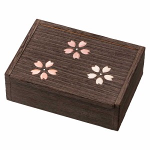 桐の収納箱　アクセサリーケース・大 (026)　桜　箱長の桐工芸品　木目込細工　桐製・時代仕上　Accessory case of Paulownia, Hakocho