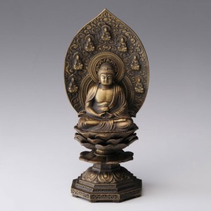 仏像　高岡鋳物　薬師如来座像 18cm (BZ-116)　インテリア鋳造仏　Casting Buddha statue Takaoka imono Yakushinyoraizazou