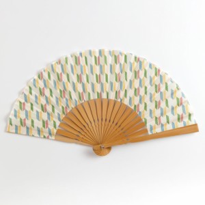 和文様扇子　矢絣　スーベニール　Folding fan made of cloth　※在庫限り