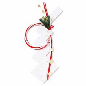 めでたや　水引飾り　ながれ結び　紅白　正月飾り　新年を祝う和紙の掛け飾り　吊り飾り　New Year decoration, Japanese paper