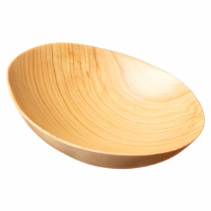 銘木　楕円中鉢　檜（ひのき）　京都・美山　銘木工芸　山匠　Wooden ellipse small bowl, Works of Japanese precious wood