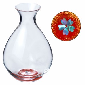 高岡漆器　螺鈿硝子　徳利　金桜・朱　富山県伝統工芸品　Takaoka-shikki raden glass sake cup sakazuki