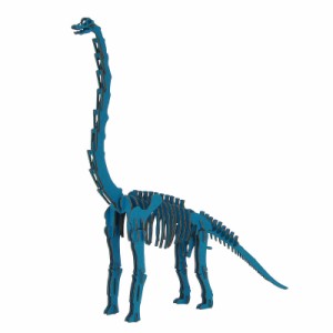 DINOSAUR恐竜骨格工作キット　ブラキオサウルス・ブルー　ダンボールでつくる恐竜骨格　のりもはさみも使わずに組み立てられるペーパーク