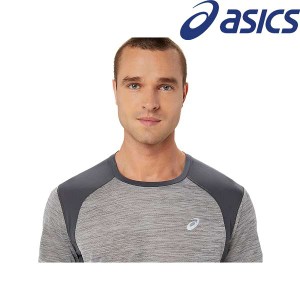 ◆◆送料無料 メール便発送 ＜アシックス＞ ASICS ランニング半袖シャツ （020：ピエモントグレー×ダークグレー） ランニングウェア メ