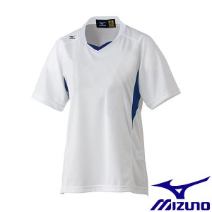 ◆◆ <ミズノ> MIZUNO ゲームシャツ(レディース/ソフトボール) 12JC4F70 (16:ホワイト×P.ネイビー)