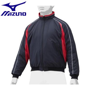 ◆◆ ＜ミズノ＞ MIZUNO グラウンドコート[ジュニア] 12JE9G23 (14：ネイビー×レッド) 野球・ソフトボール