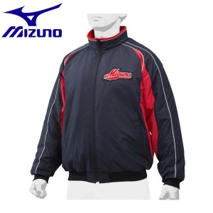 ◆◆ ＜ミズノ＞ MIZUNO グラウンドコート[ユニセックス] 12JE9G33 (14：ネイビー×レッド) 野球・ソフトボール