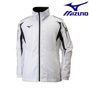 ◆◆ ＜ミズノ＞ MIZUNO ウィンドブレーカーシャツ[ユニセックス] 32JE8015 (01：ホワイト×ブラック)