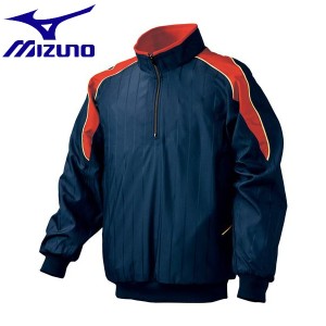 ◆◆ ＜ミズノ＞ MIZUNO ハーフZIPジャケット(2013世界モデル)[ジュニア] 52WJ387 (14：ネイビー×レッド) 野球・ソフトボール