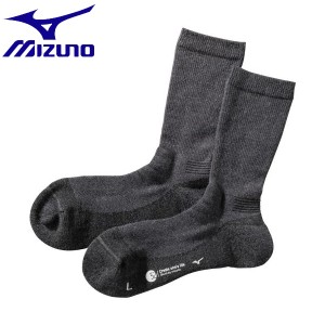 ◆◆送料無料 メール便発送 ＜ミズノ＞ MIZUNO ブレスサーモウール中厚ソックス[メンズ] B2JX9502 (08：チャコールグレー) アウトドア