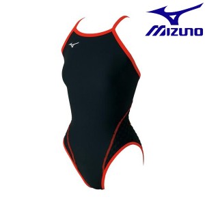 ◆◆ ＜ミズノ＞ MIZUNO 競泳練習用エクサースーツWD　ミディアムカット[レディース] N2MA7776 (96：ブラック×レッド)