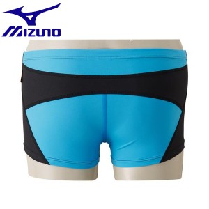 ◆◆ ＜ミズノ＞ MIZUNO 競泳練習用ショートスパッツ[メンズ] N2MB8061 (92：ブラック×ライトブルー)