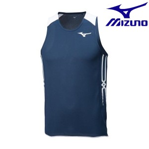 ◆◆送料無料 メール便発送 ＜ミズノ＞ MIZUNO レーシングシャツ(陸上競技)[メンズ] U2MA8050 (14：ドレスネイビー×ホワイト)