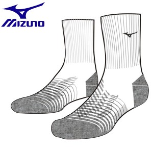 ◆◆送料無料 メール便発送 ＜ミズノ＞ MIZUNO BIO GEAR SONICソックス（ミドル）(ユニセックス) V2MX0112 (01：ホワイト) バレーボール