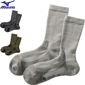 ◆◆送料無料 メール便発送 ＜ミズノ＞ MIZUNO メンズ ブレスサーモウール中厚ソックス 靴下 アウトドア B2JX9502