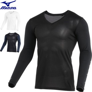 ◆◆送料無料 メール便発送 ＜ミズノ＞ MIZUNO メンズ BNドライエアロフロークールホールドVネック ゴルフ 長袖インナーシャツ E2MJB007