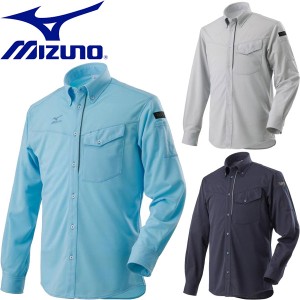 ◆◆送料無料 メール便発送 【返品・交換不可】 ＜ミズノ＞ 【MIZUNO】 18FW メンズ ニットワークシャツ長袖 作業着 ワーキング用品 F2JC