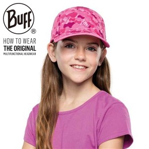 送料無料 メール便発送 即納可☆ 【Buff】バフ  KITTY 5 PANEL CAP PINK ジュニア ランニングキャップ 361783