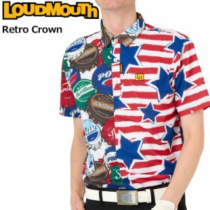ラウドマウス メンズ 半袖 ポロシャツ クレイジーパターン Retro Crown レトロクラウン 763602(354) 【メール便発送】【新品】日本規格 3