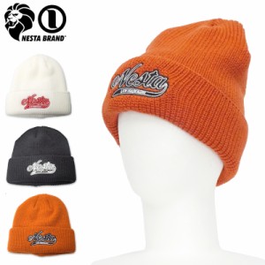 【メール便発送】ネスタブランド ニットキャップ メンズ フロントワッペン リブニット 183NB8704 NESTA BRAND 【新品】8WF1 男性用紳士用