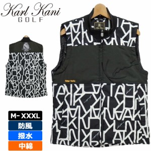 【SALE特価】 カールカナイゴルフ メンズ 防風 撥水 中綿 ベスト 213KG1602 総柄切替 Karl Kani GOLF 防寒 【新品】1WF2 ゴルフウェア ボ