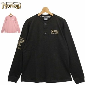 【SALE特価】 ノートン ヘンリーネック 長袖 Tシャツ 221N1100 バック切替 Norton 【新品】2SS2 長そで ロングTシャツ メンズ ファッショ